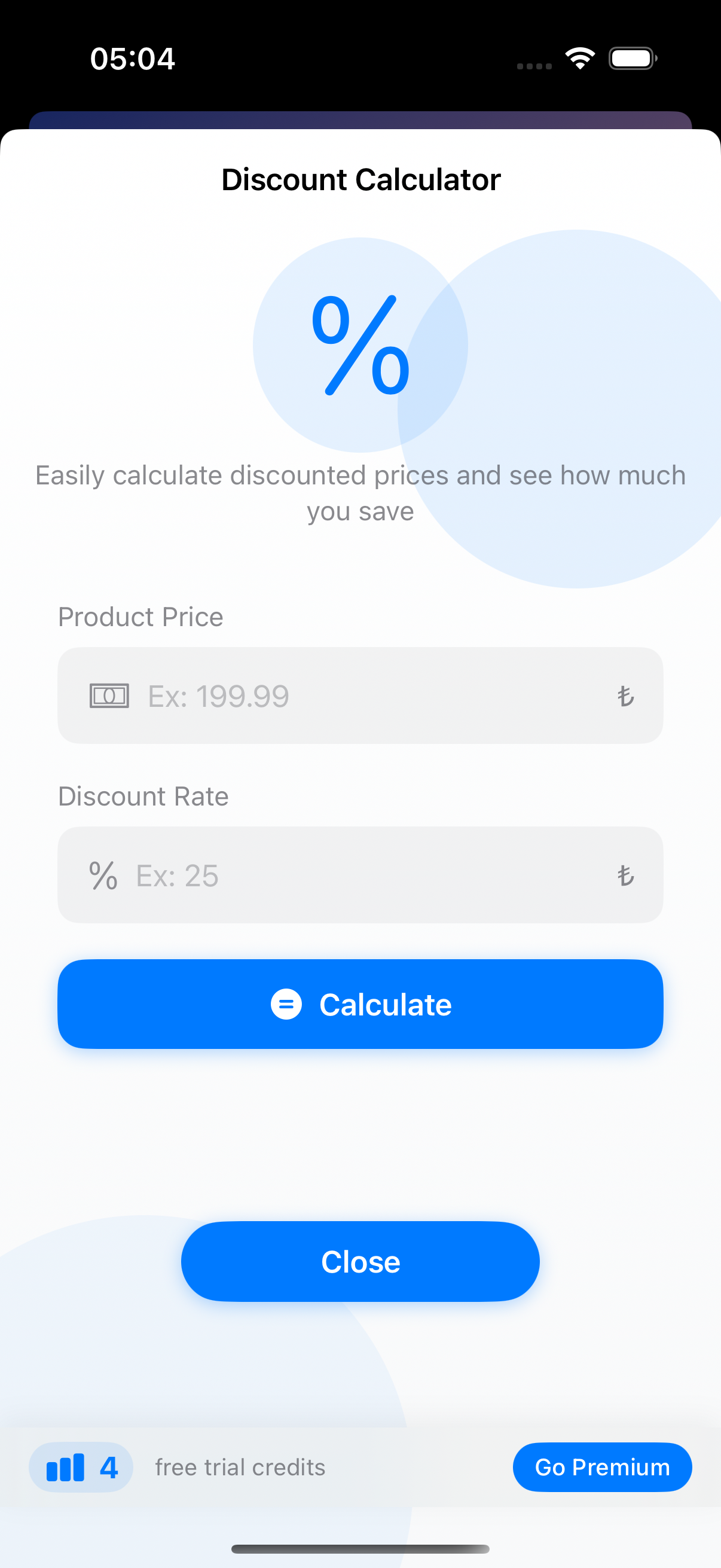 BBCalc Percentage Calculator
